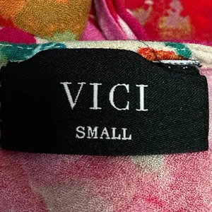 Vici Women's Pink Multicolor Floral Short Sleeve V Neck Maxi Wrap Dress Size S thumbnail 4