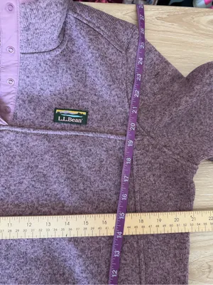 L.L.Bean Large Sweater Fleece Pullover Washed Orchid Outdoor Travel Hike thumbnail 7