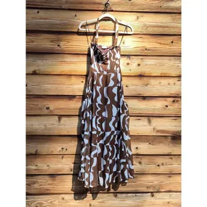 NWT Astr The Label Brown Mariella Halter Maxi Dress Size XS thumbnail 6