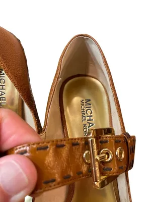 Michael Kors wms brown leather pebbled stilleto 5" heels shoes sz 8M SKU 10-404 thumbnail 15