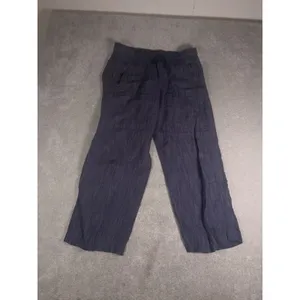 athleta cabo linen textured wide leg pant navy 14 thumbnail 2
