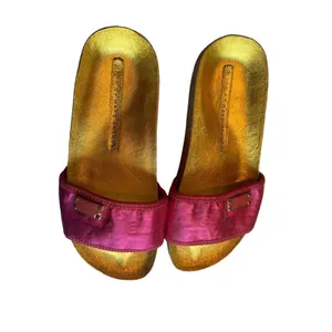Marc‎ By Marc Jacobs Logo Tag Slides Metallic Pink Sandals Shoes Sz 8 #S46-8 thumbnail 3