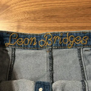Wrangler Leon Bridges All Over Laser Denim Mini Skirt Women’s Small thumbnail 3