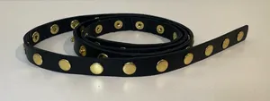JEUN BANG Women’s Black Slim Belt with‎ Gold Studs thumbnail 1