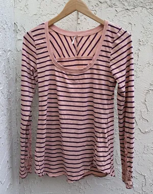 Free People Long sleeve Striped top Size L thumbnail 1