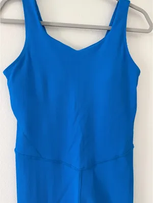 NWT-Rae Mode Ribbed Fitted V-Neck Jumpsuit 7/8 Length Sonic Blue size Large thumbnail 3