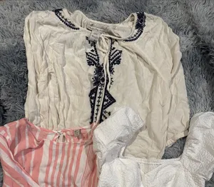 American Rag White Peasant Blouse with Navy Embroidery. 🚨Limited liquidation🚨 thumbnail 1