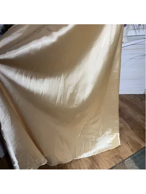 Vintage 90s prom dress golden satin open back mermaid formal homecoming fairy S thumbnail 11