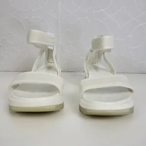 MIA Women's Ellyson Sandals 6.5 White Leather Casual Ankle Strap Flat Back Zip thumbnail 8
