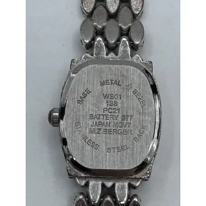 Miz Berger Women's Marcasite‎ Style Quartz Bracelet Watch Silver Tone thumbnail 7