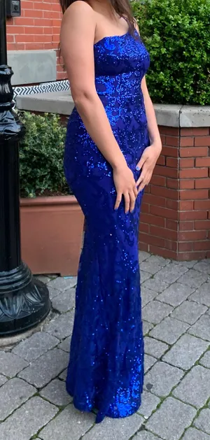 Windsor Blue Sequin Prom Dress thumbnail 1