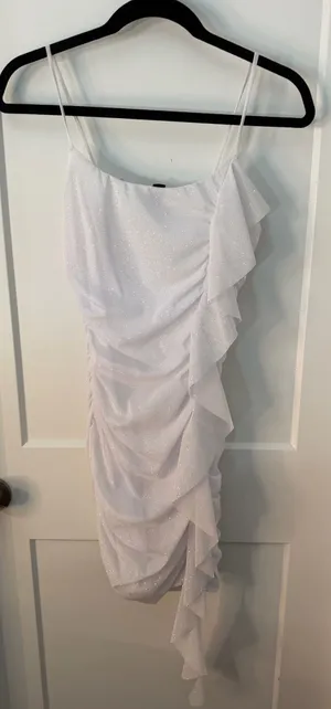 Windsor White Sparkly Homecoming Winter Formal Dress M thumbnail 1