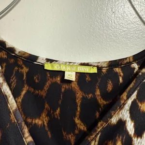 Gianni Bini Brown Leopard Mini Dress size XS thumbnail 4