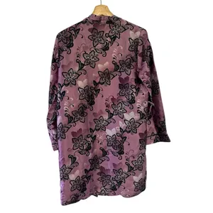 Apt. 9 Purple Floral Satin Robe Small Kimono Boudoir Bridal Romantic Paisley thumbnail 2