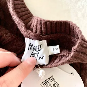 Princess Polly Dominika Mini Dress Womens Size S/M Brown One Shoulder Cable Knit thumbnail 7