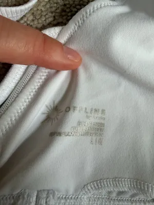 Aerie White Ribbed Sports Bra – Size L thumbnail 4