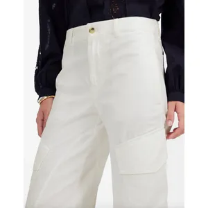 Madewell The Barrel Leg Utility Pant Garment Dyed Twill White Cargo US 4 NWT thumbnail 5