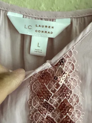 LC Lauren Conrad Blush Pink Lace-Trim Peplum Cami thumbnail 3
