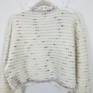 J.Crew Cropped Lady Jacket Marled Yarn Heather Ivory Wool Blend Preppy M NWT thumbnail 9