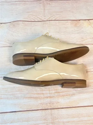 Karl Lagerfeld Paris Women’s Sz 8 IVA Beige Oxford Patent Leather Dress Shoes thumbnail 5