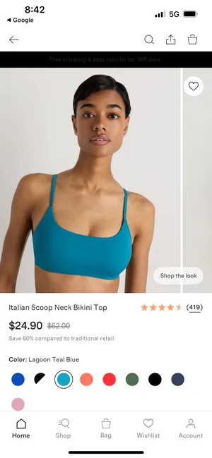 New Quince Italian Scoop Neck Bikini Top Size Small thumbnail 2