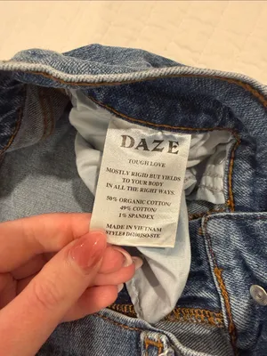 Daze Straight Up High Rise Straight Leg Distressed Hem Jeans thumbnail 2