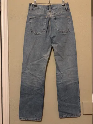 Zara Light Blue High-Waisted Straight Leg Jeans thumbnail 4