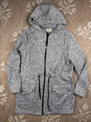 G.H. Bass & Co. Heather Gray Hooded Zip-Front Trench Coat thumbnail 1