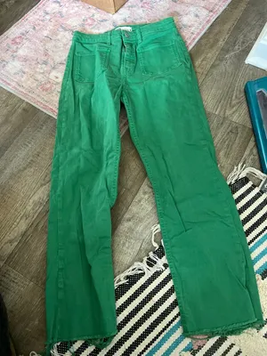 Zara Green Straight-Leg‎ Jeans size 6 thumbnail 2