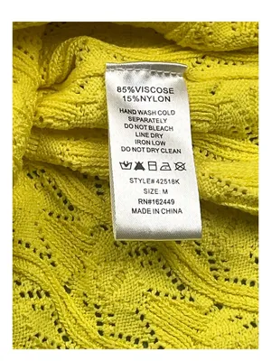 Milk & Honey Yellow Pointelle Knit Button Front Tank Top Size Medium thumbnail 8