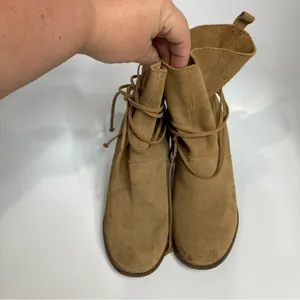 Toms suede leather‎ boots heeled boots size 8 thumbnail 3