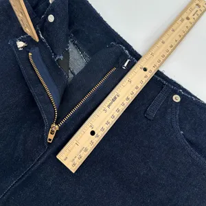 London Jean Skirt Womens 4 Dark Blue Denim Y2K 90s Low/No Waist Double Slit VTG thumbnail 6