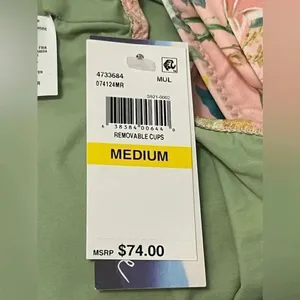 Seafolly Isabella Rose Floral One Shoulder Bikini Top Medium Pink Ruffle Pom Pom Trim NWT thumbnail 7