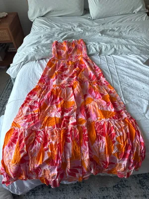 Strapless Maxi Dress Size Large Orange thumbnail 4