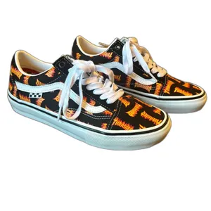 Vans x Thrasher Skate Old Skool Black Multi Logo Canvas Shoes mens 7 women’s 9 thumbnail 2