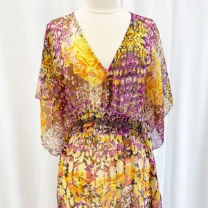 Steve Madden Womens XS/S‎ Cover Up Maxi Dress Kimono Sleeve Semi-Sheer Flowy thumbnail 4