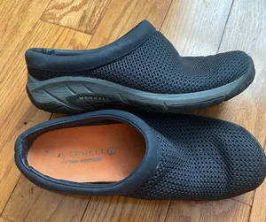 Women's Black Merrell Jungle Moc Slip On Nylon‎ Leather Comfort Shoes Size 6 thumbnail 1