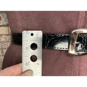 belt vegan leather goldtone buckle 1990s thumbnail 6