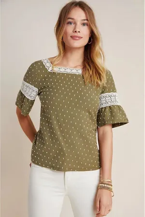 Maeve Venezia Textured Lace Top‎ Sz XS thumbnail 1