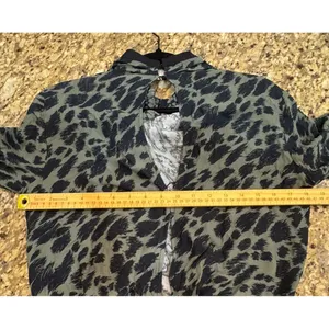 Reiss Katie‎ Animal Print Flippy Dress Green Black Long Sleeve Size 2 Loose Eye thumbnail 8