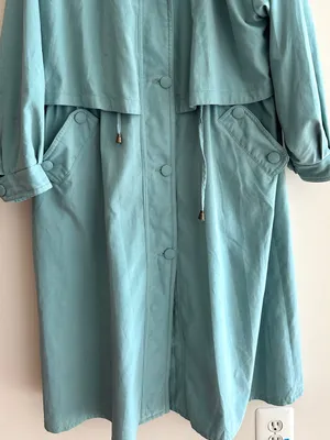 Carina Exclusive Women’s Vintage Turquoise Trench Coat, Size XL thumbnail 3