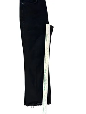 Zara Womens 10 Black Cropped Straight Leg Jeans Raw Hem High Rise Used thumbnail 8