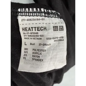 Uniqlo Womens Heattech Thermal Base Layer Long Sleeve Scoop Neck Black Large thumbnail 3