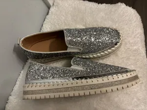 Bling Slip on Party shoes silver Sz. 10 thumbnail 8