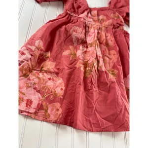 Free People Peony Babydoll Mini Dress Red Floral Puff Sleeve Boho Fall Womens S thumbnail 8