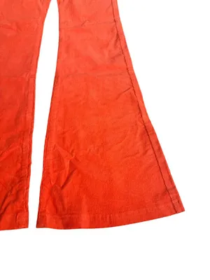 Edikted Bright Orange Corduroy Pants Flare Leg Casual Bold Size XS Women's NWT thumbnail 6