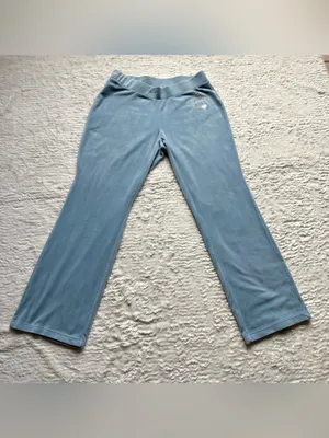 Juicy Couture Velour Track Pants Sweats Baby Blue M Velour Bling Cozy Retro Y2K thumbnail 5