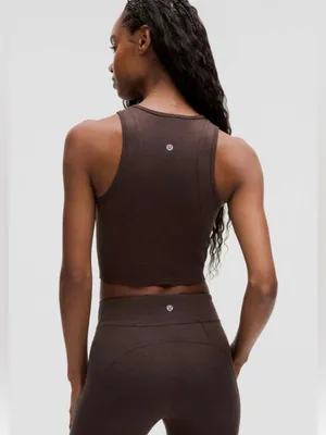 Lululemon SET Suede Tank Top & Leggings Dark Espresso Size 4 Retails $158 thumbnail 4