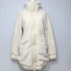 Athleta Tugga long sherpa jacket in a‎ natural/cream color Size L thumbnail 2