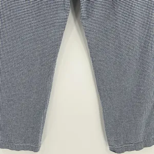 Free People Kate Gingham‎ Pants Navy White 100% Cotton Straight Leg Size Medium thumbnail 8